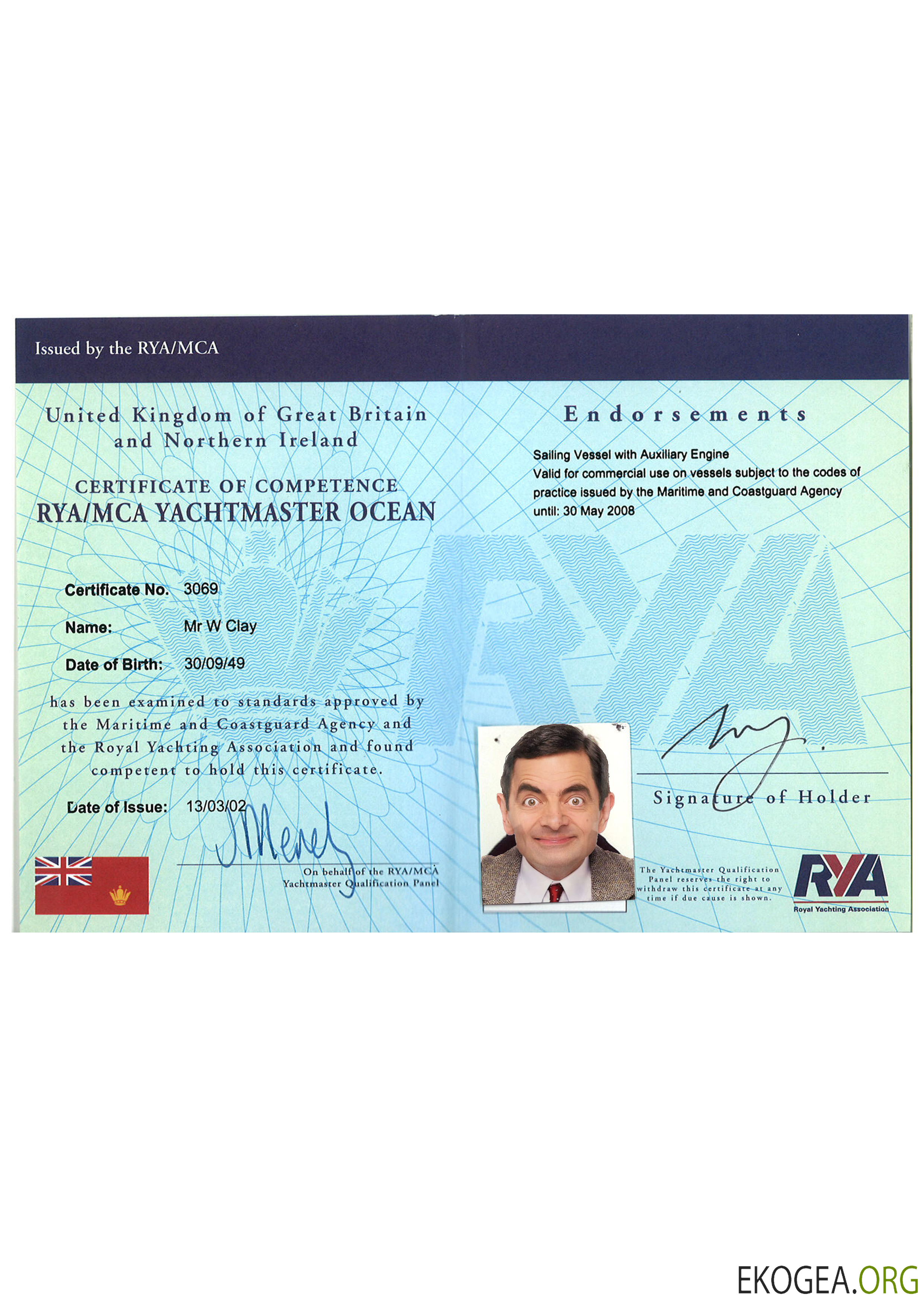 Certificat de compétence du Royaume Uni